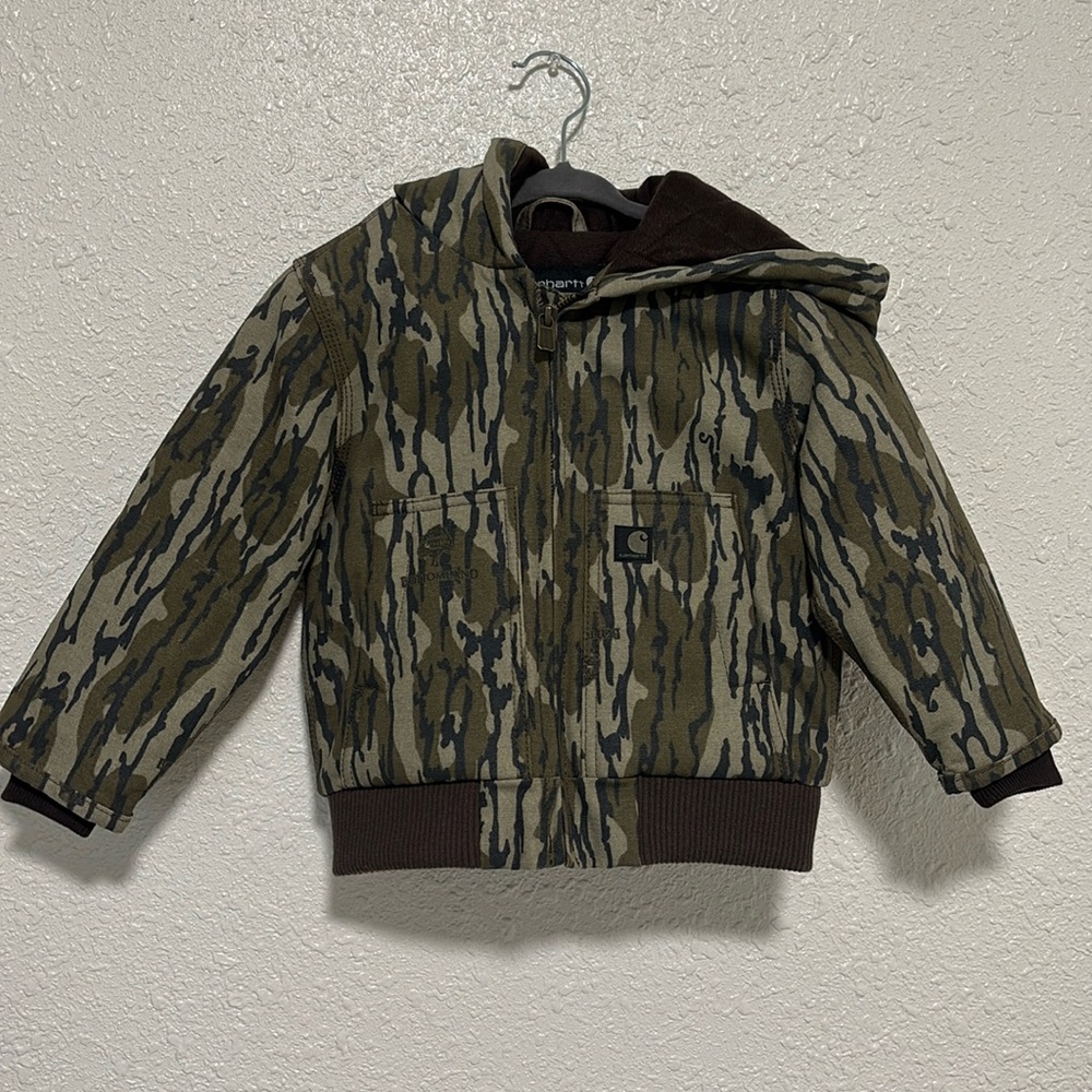 Nwot Carhartt Toddler Boys CP8570 Camo Canvas Hooded Jacket - Insulated